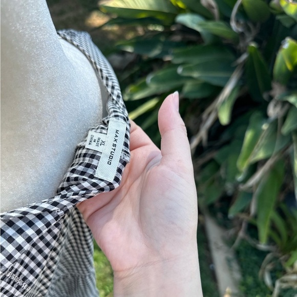 XL Max Studio checkered babydoll blouse - Picture 3 of 3